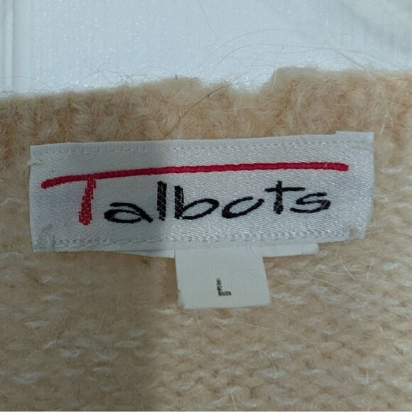 Talbots Floral Cardigan Womens Size Medium Cream Vintage V Neck Button Front - Picture 7 of 13